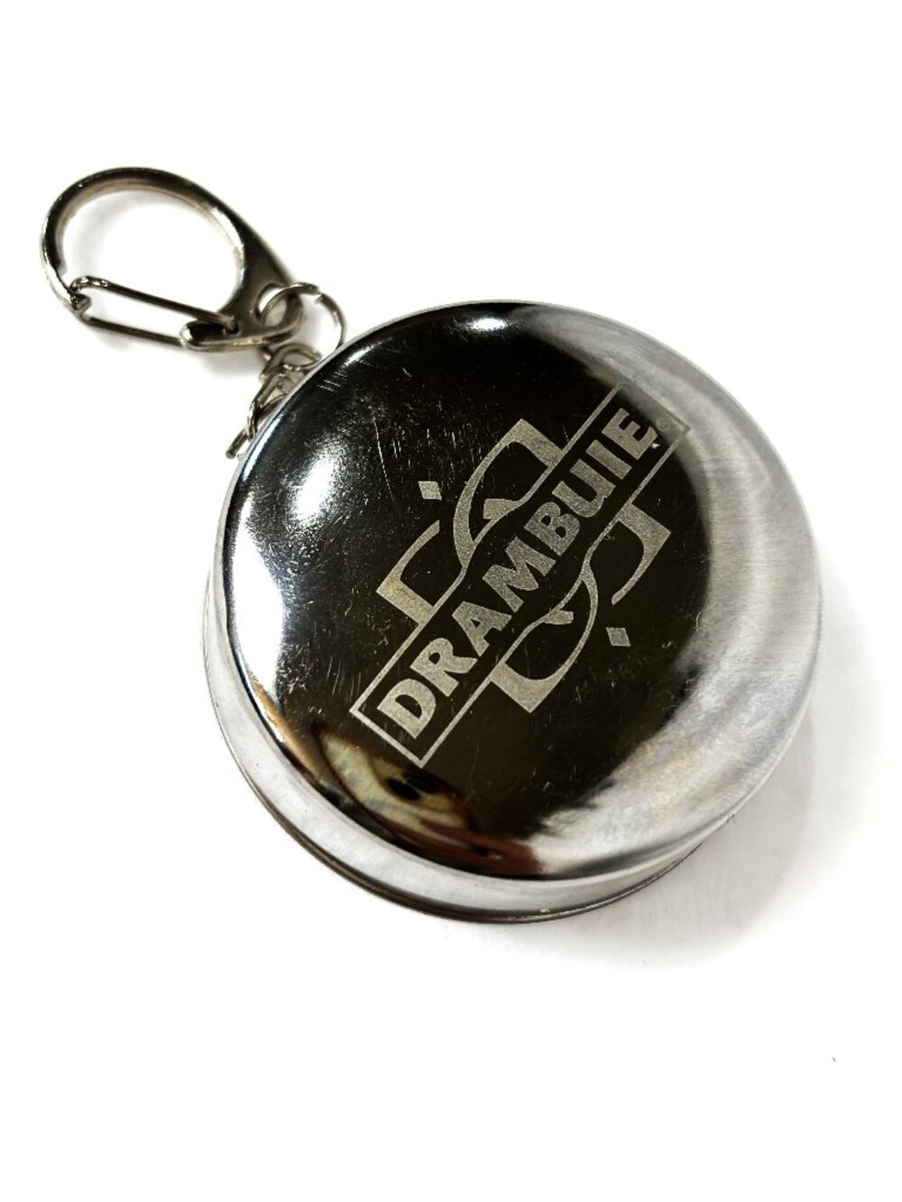 Stainless Steel Pop Up Shot Glass Drambuie Keychain